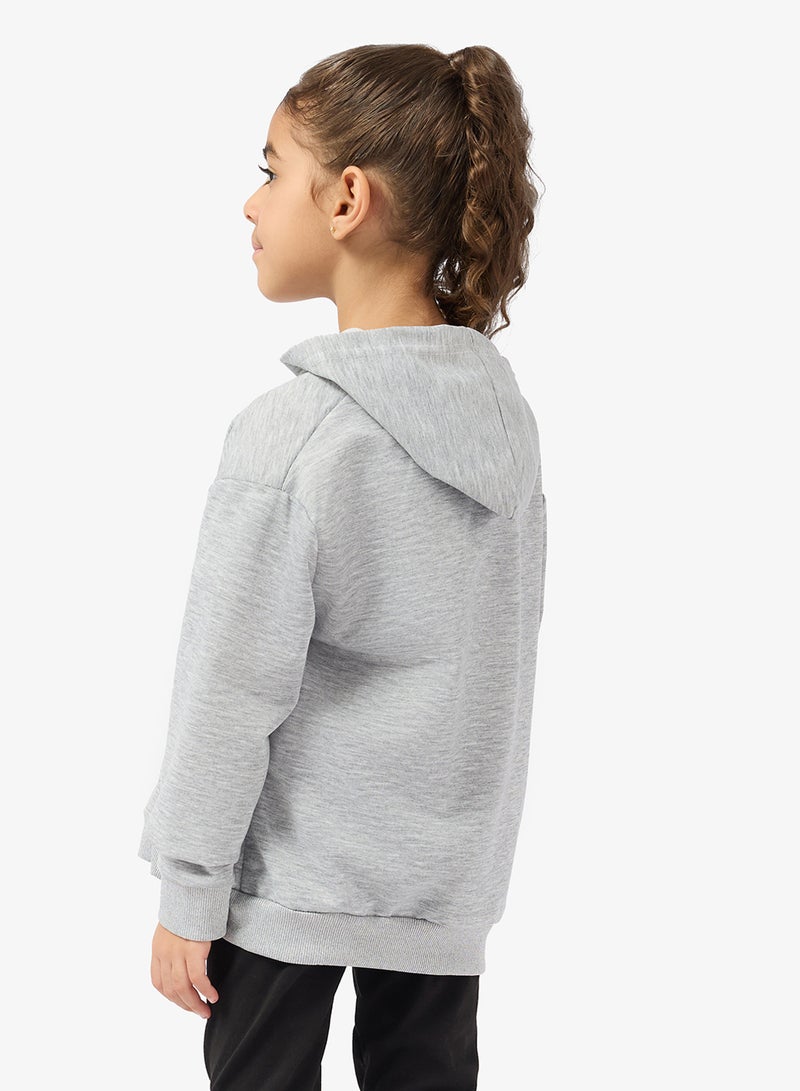 Pinata Gray Plain Zip Through Hoodie - Image 2